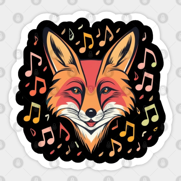 Smiling Musical Fox Sticker by BukovskyART